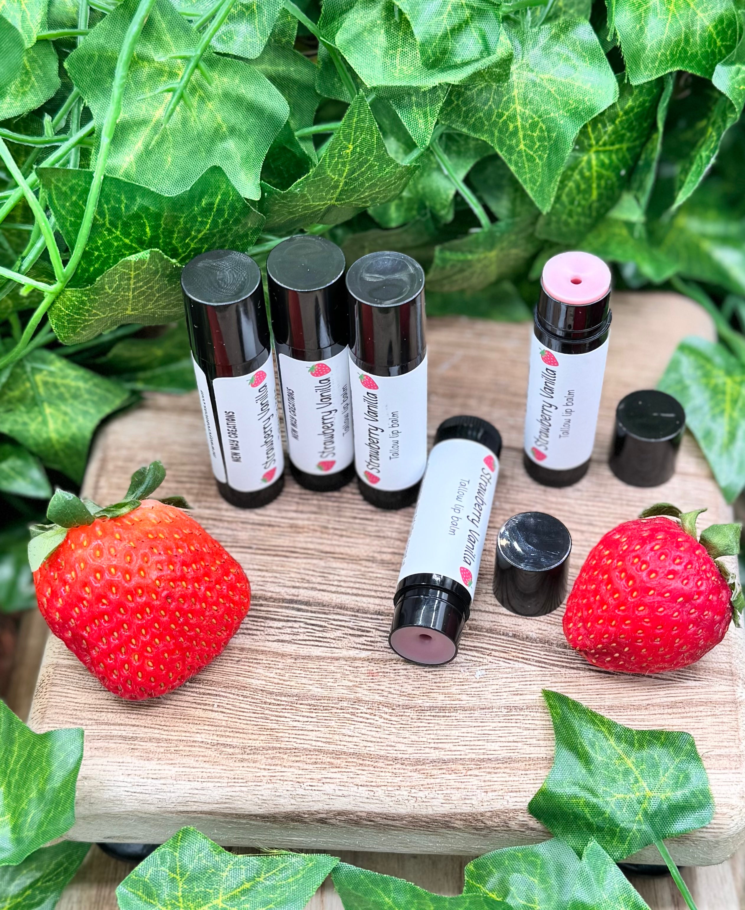 Strawberry Vanilla Tallow Lip Balm