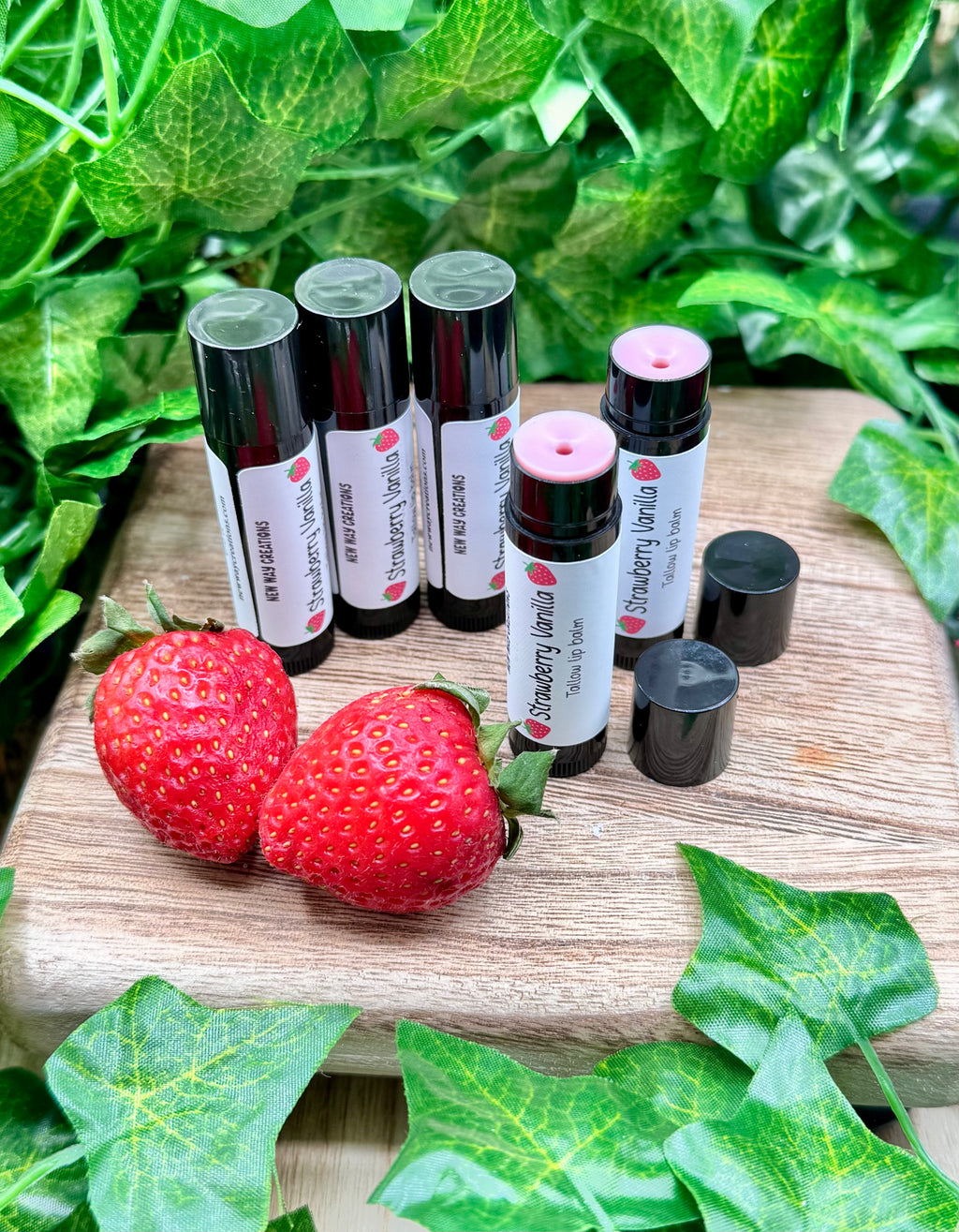 Strawberry Vanilla Tallow Lip Balm