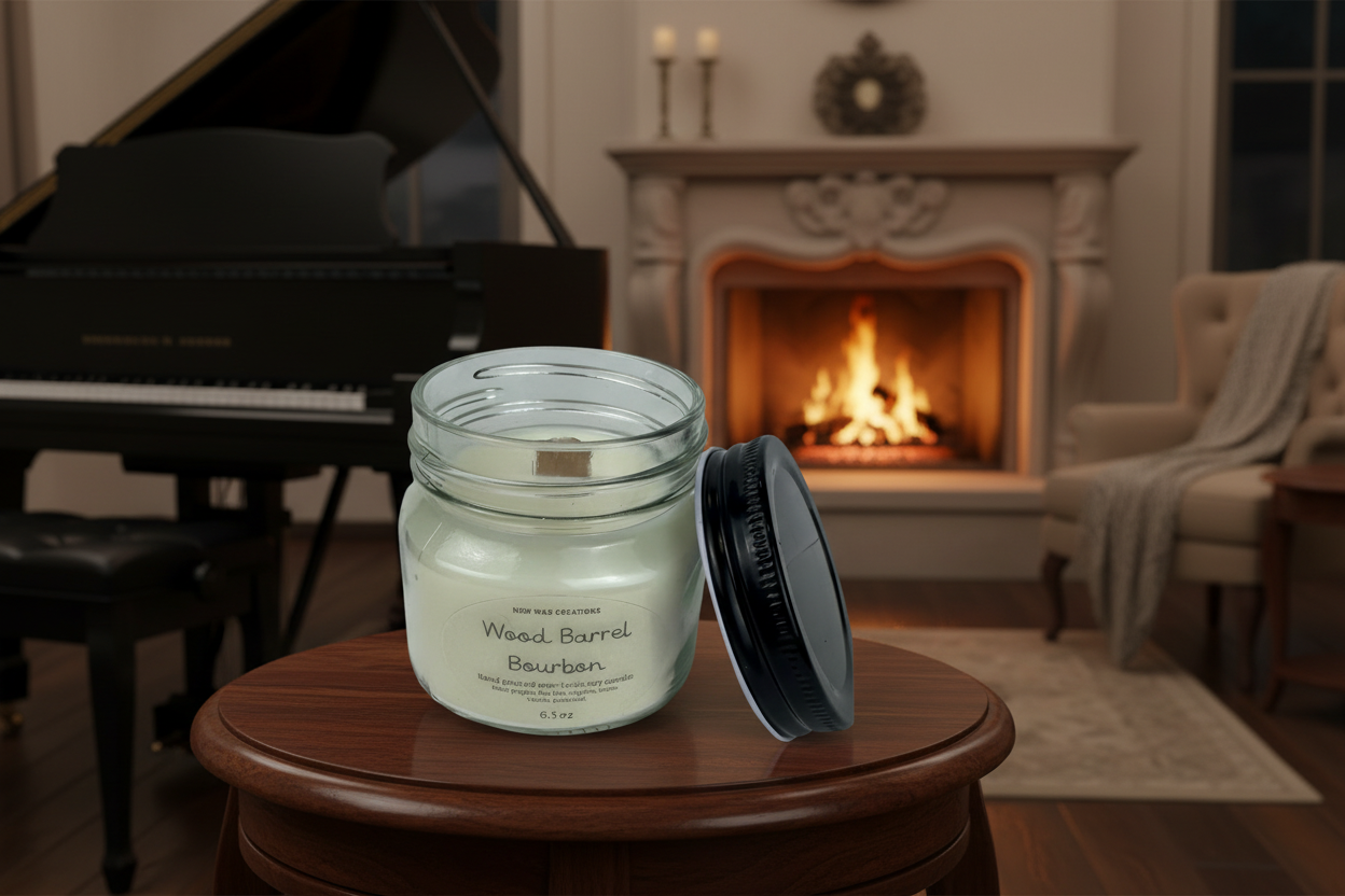 Wood Barrel Bourbon Candle