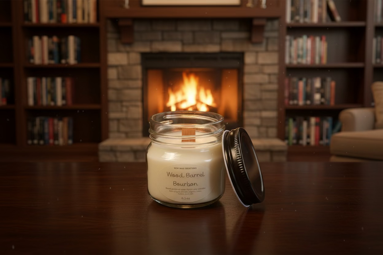 Wood Barrel Bourbon Candle