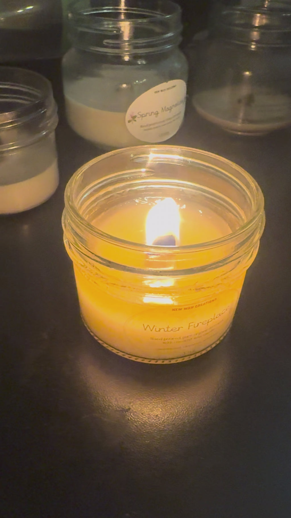 Winter Fireplace Candle